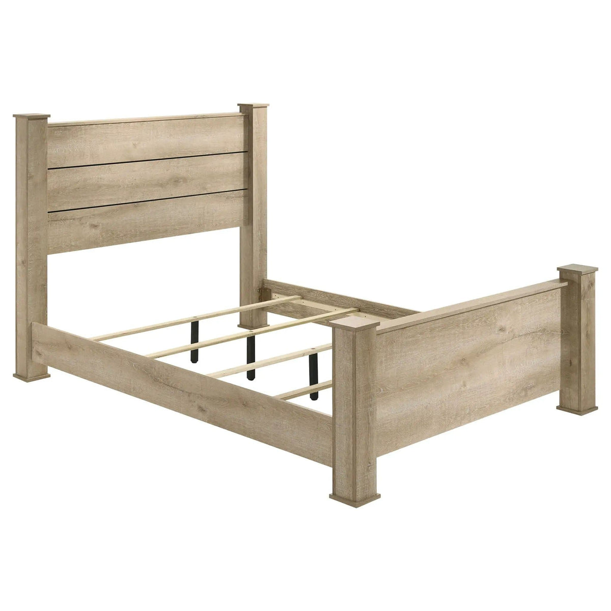 Oakglen 55-inch Queen Panel Bed Weathered | 64.5 x 92 x 55.25 in | Engineered Wood & Veneer | Oak