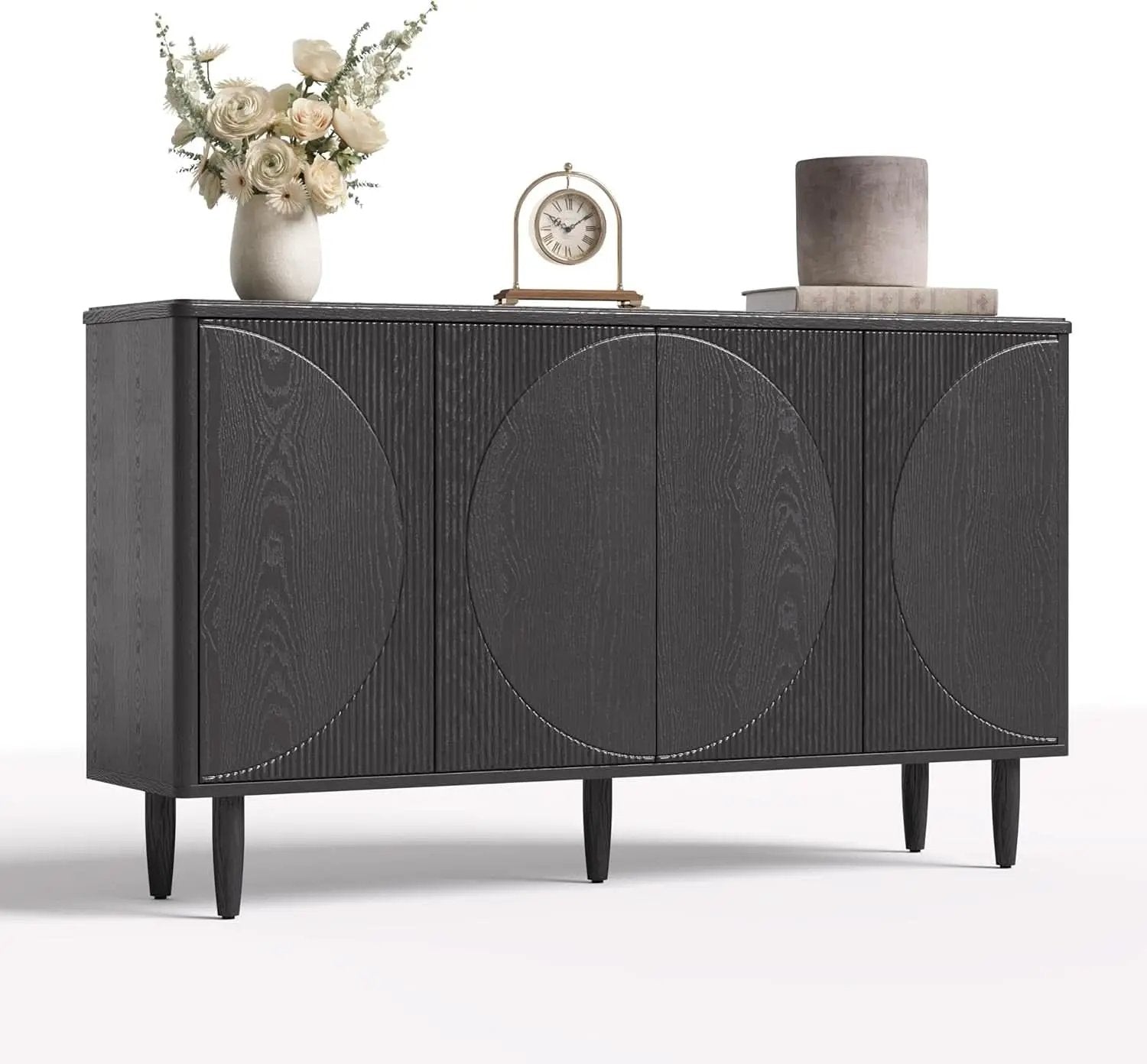 Modern 59-Inch Walnut Sideboard Buffet Table With Storage from PriceLows™