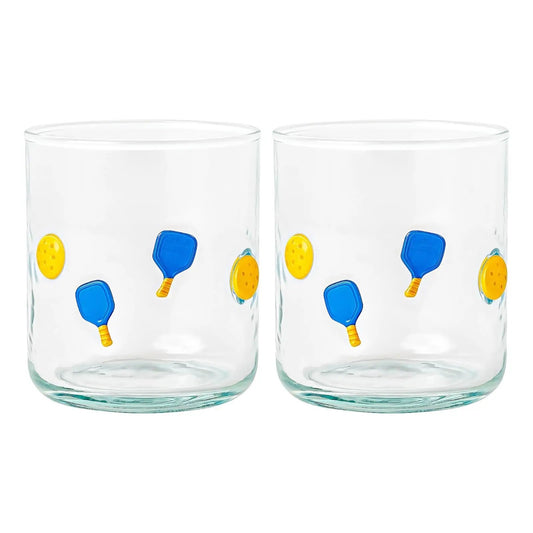 Khen Set of 2 Pickleball Paddle Icon Juice Glass Athletic Sports Cup 14.8oz from PriceLows™