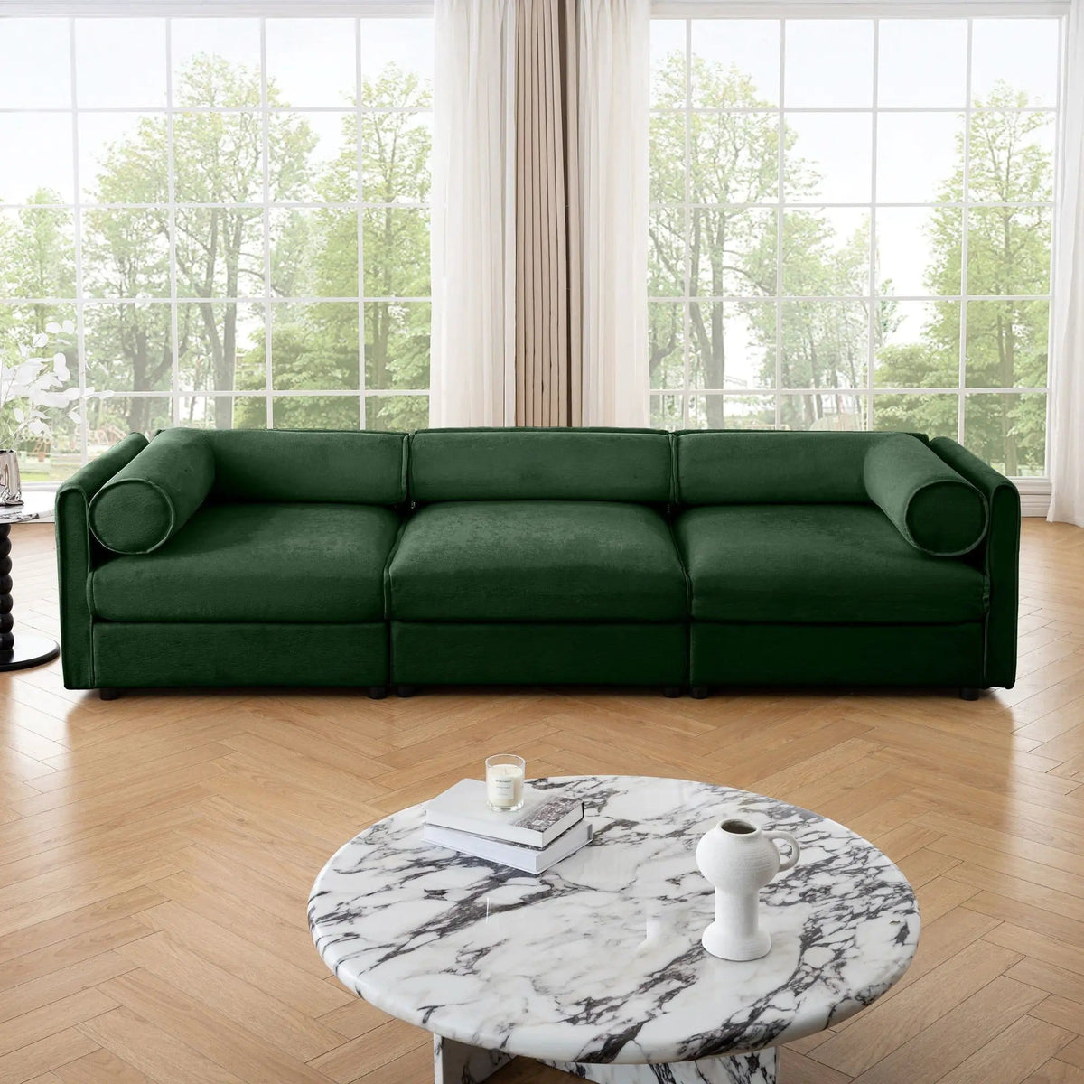 Stylish Sofa With Storage Seat And Cylindrical Backrest | Stationary Sofa | Living Room Furniture | Living Room