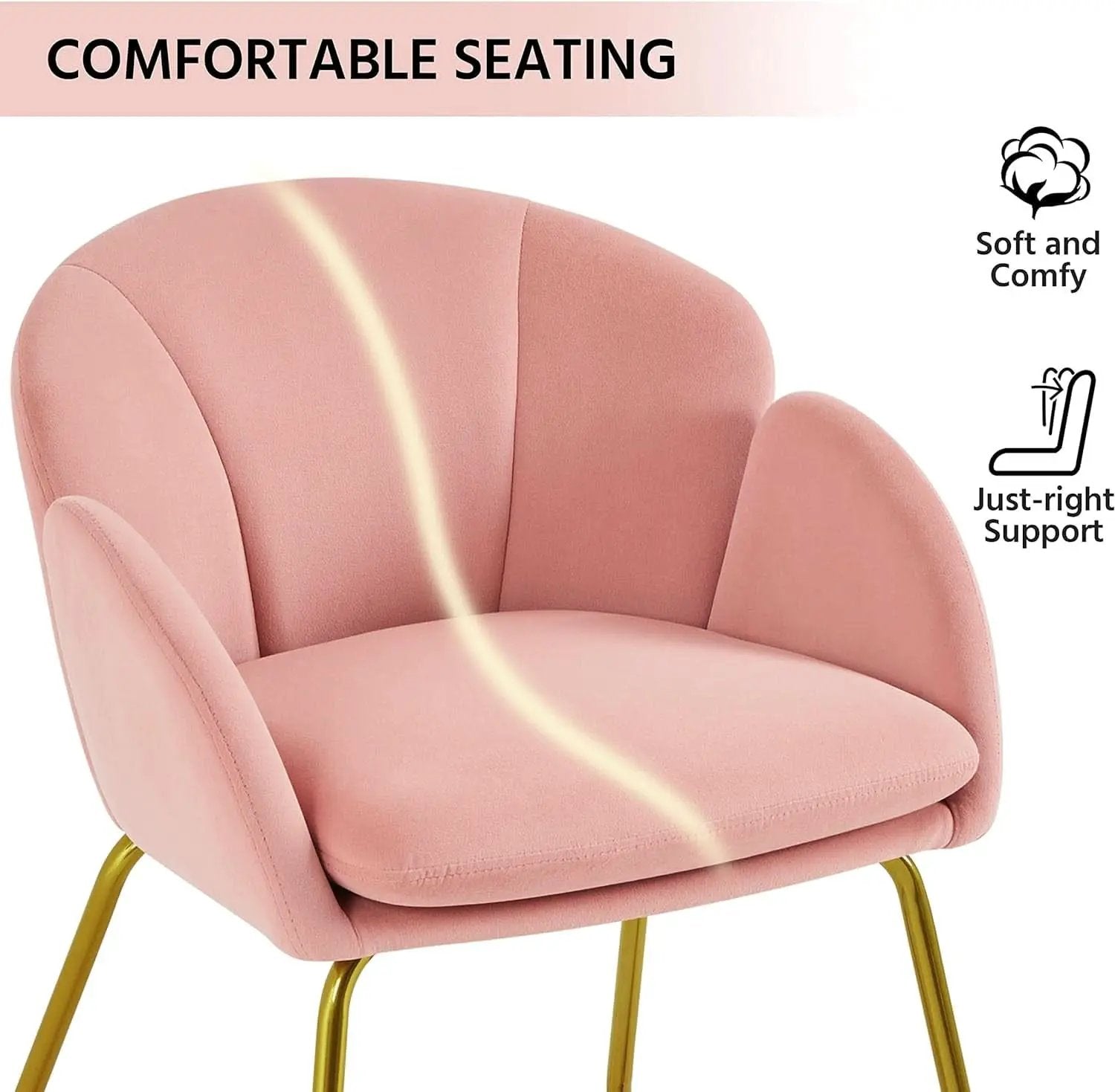 Pink Velvet Flower Armchair With Gold Legs Living Room from PriceLows™