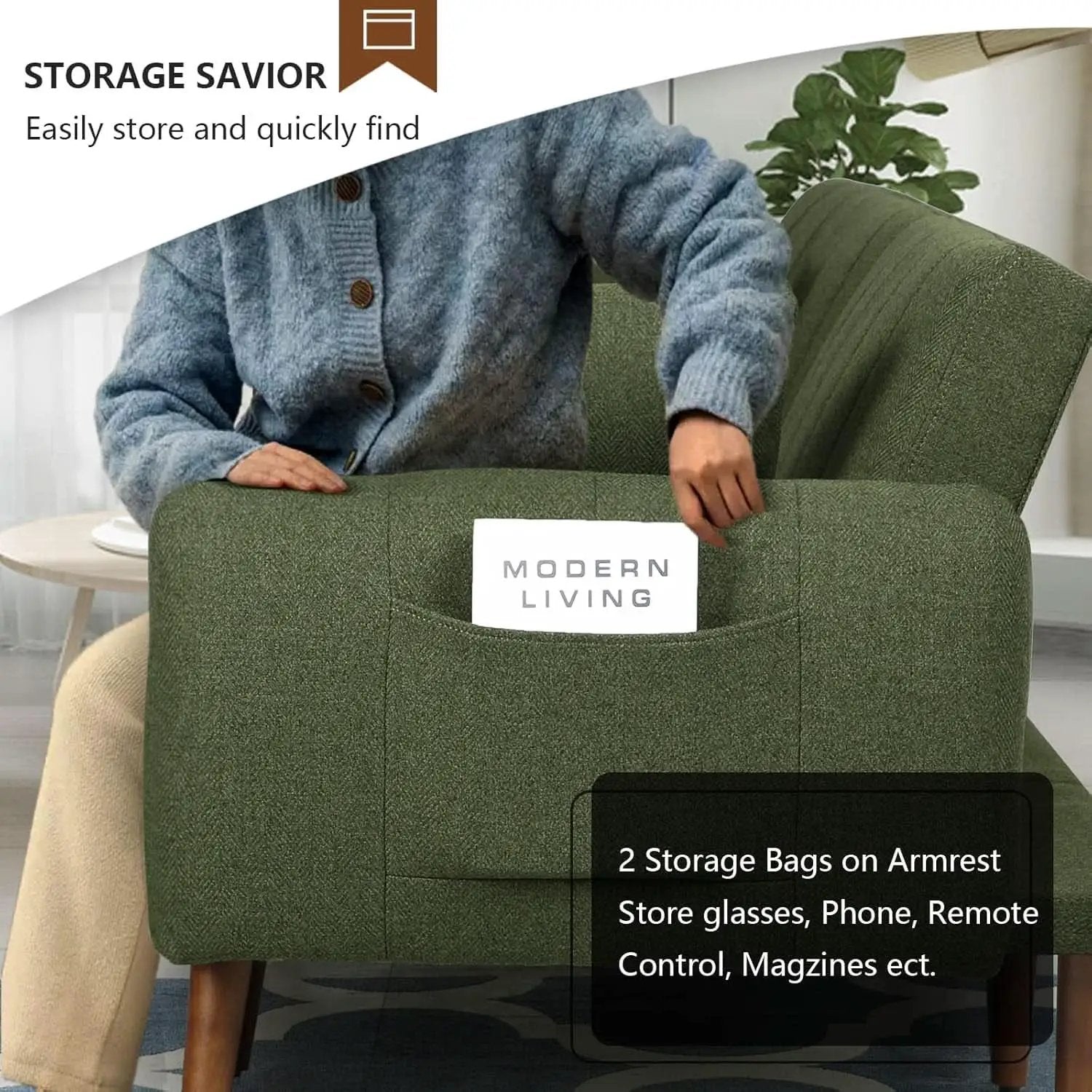 LShaped Linen Sleeper SofaBed With Reclining Backrest from PriceLows™