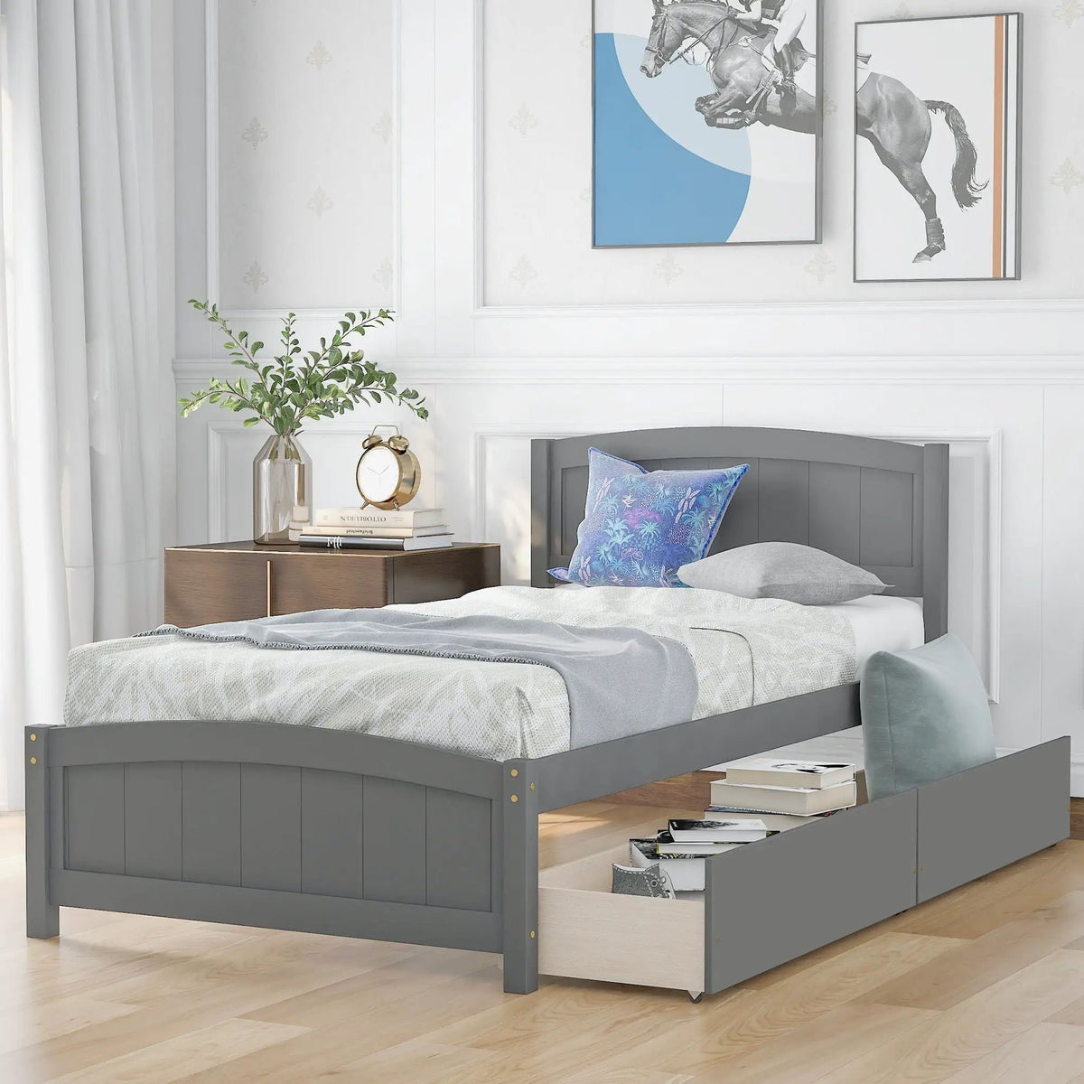Wood Platform Bed | Headboard And Footboard | Slat Support | Minimalist Style