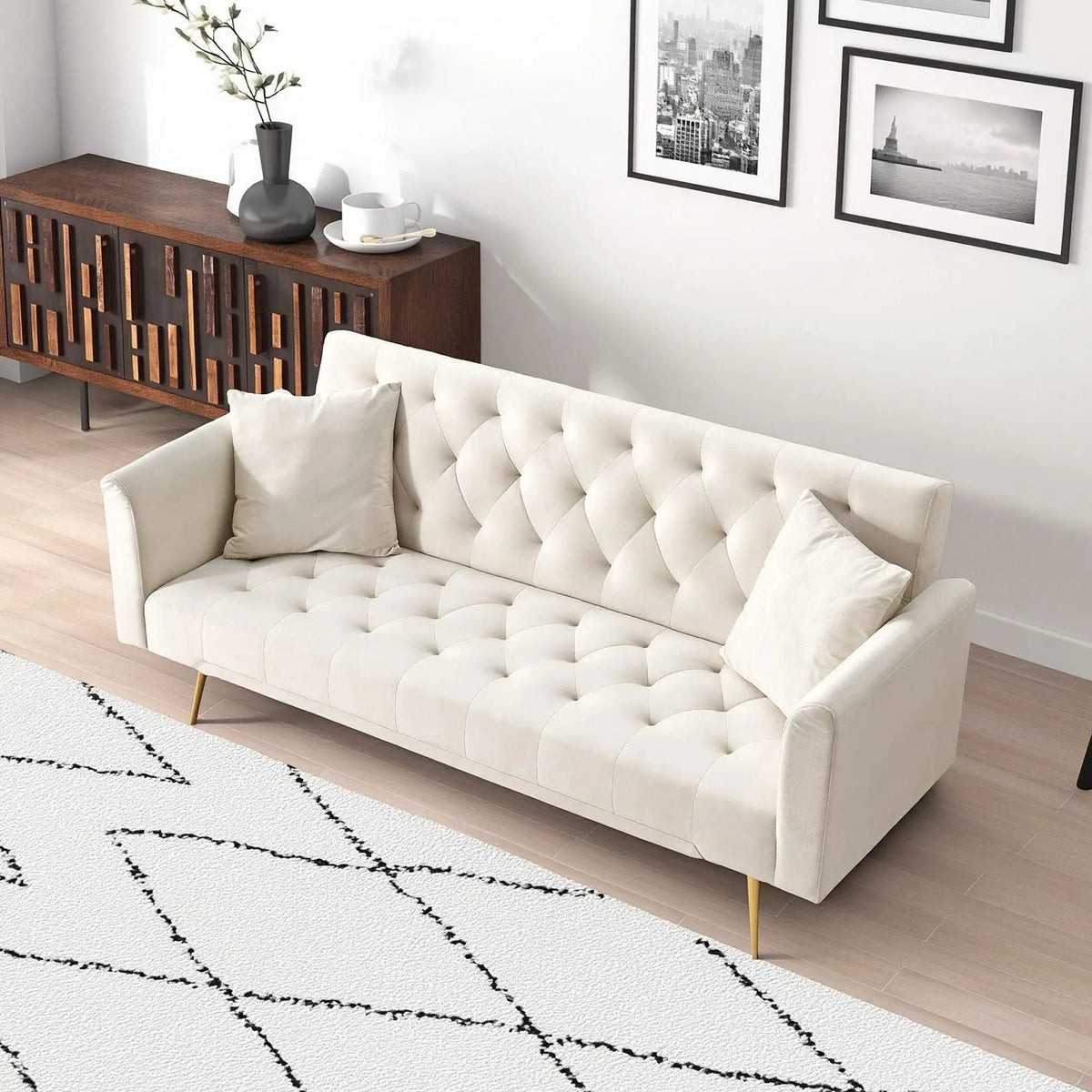 Convertible Folding Sofa Bed | Double Size | Small Space Design | Living Room Futon