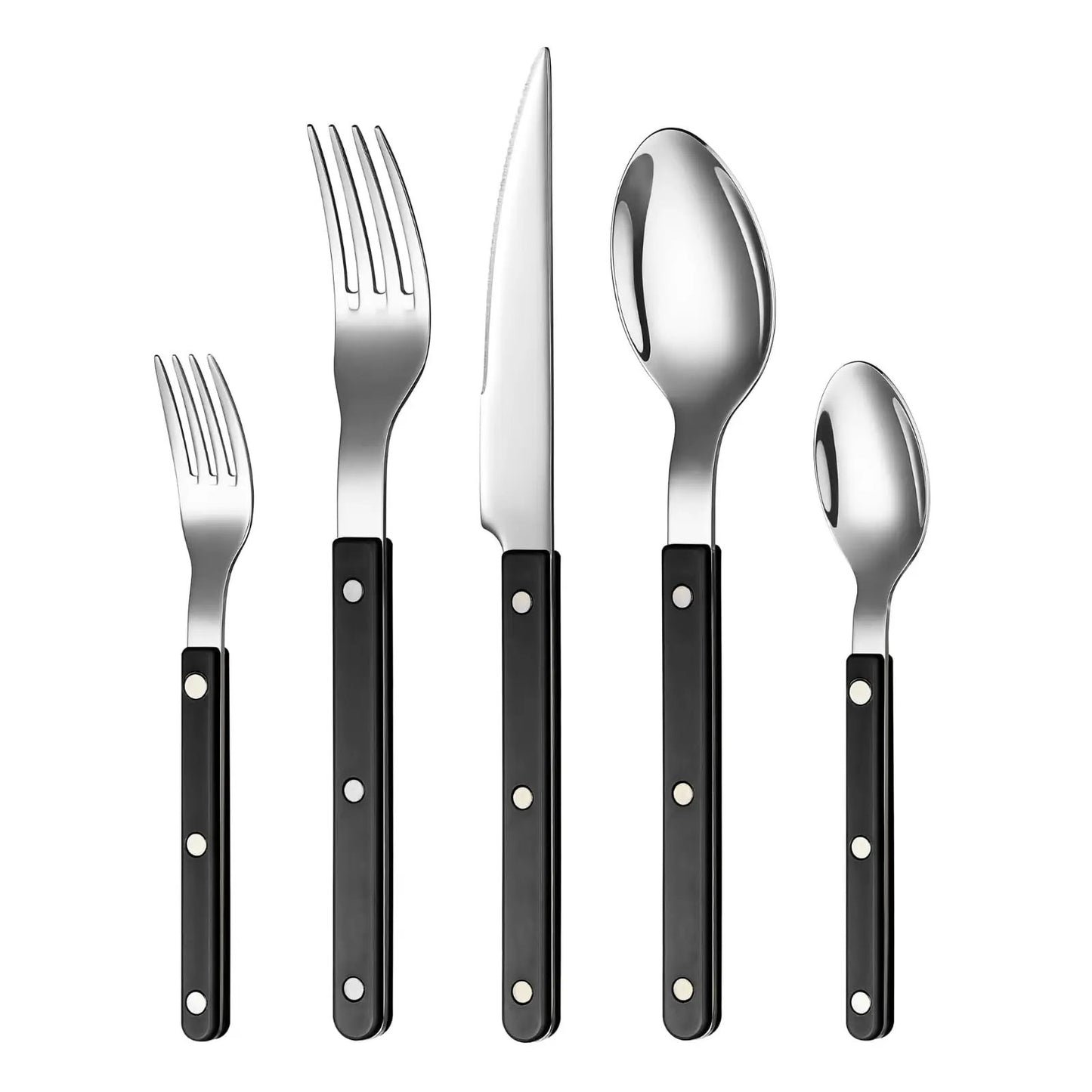 Khen Black Cutlery Set of 20 –18/8 Stainless Steel Flatware from PriceLows™