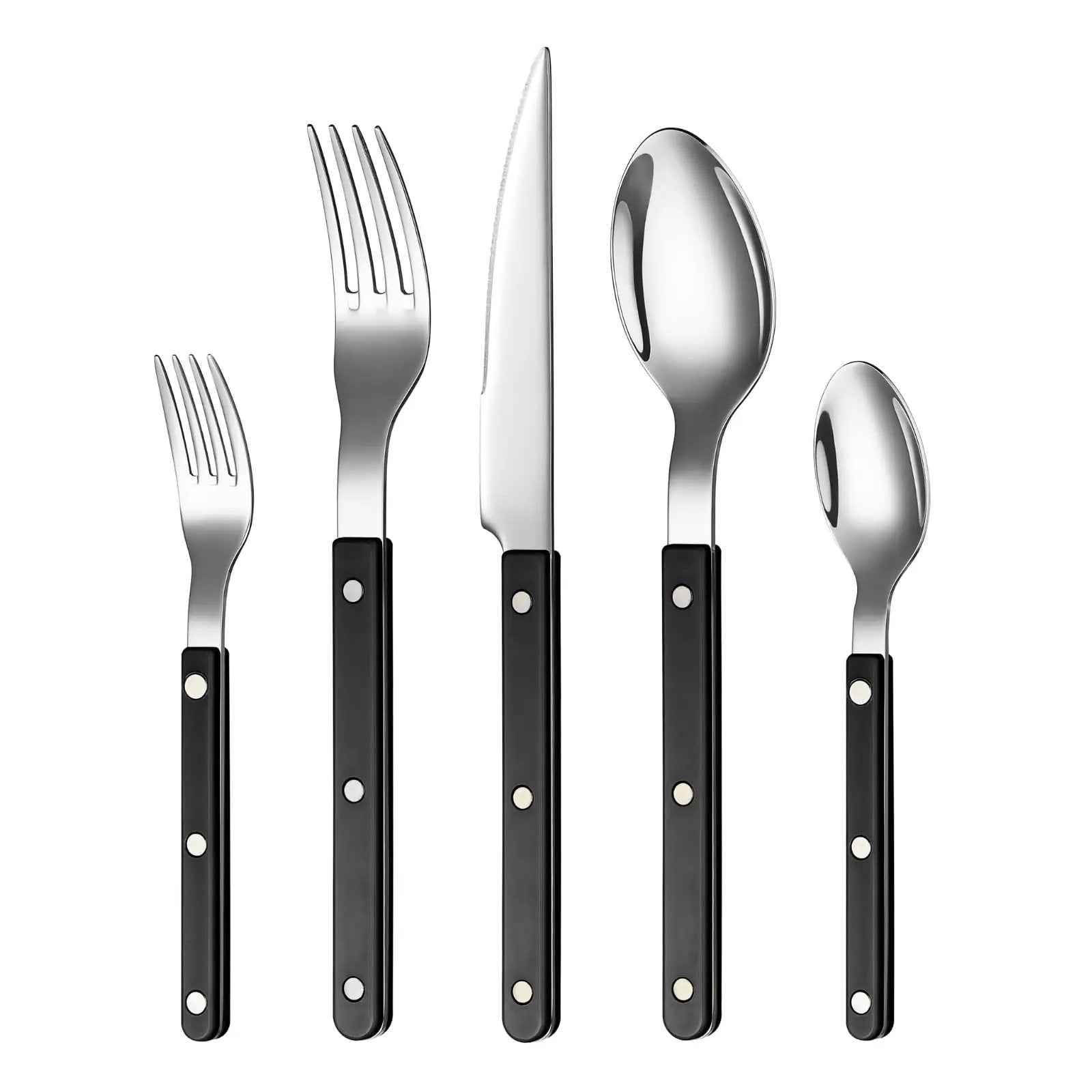 Khen Black Cutlery Set of 20 –18/8 Stainless Steel Flatware from PriceLows™