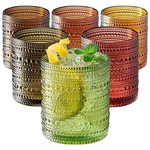 Fortuna Hobnail Lowball Glassware | 11 oz | Set of 6 | Entertaining