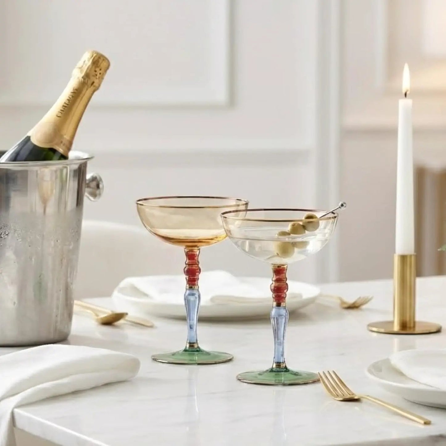 Khen Ravello Coupe Glassware - Set of 2 from PriceLows™