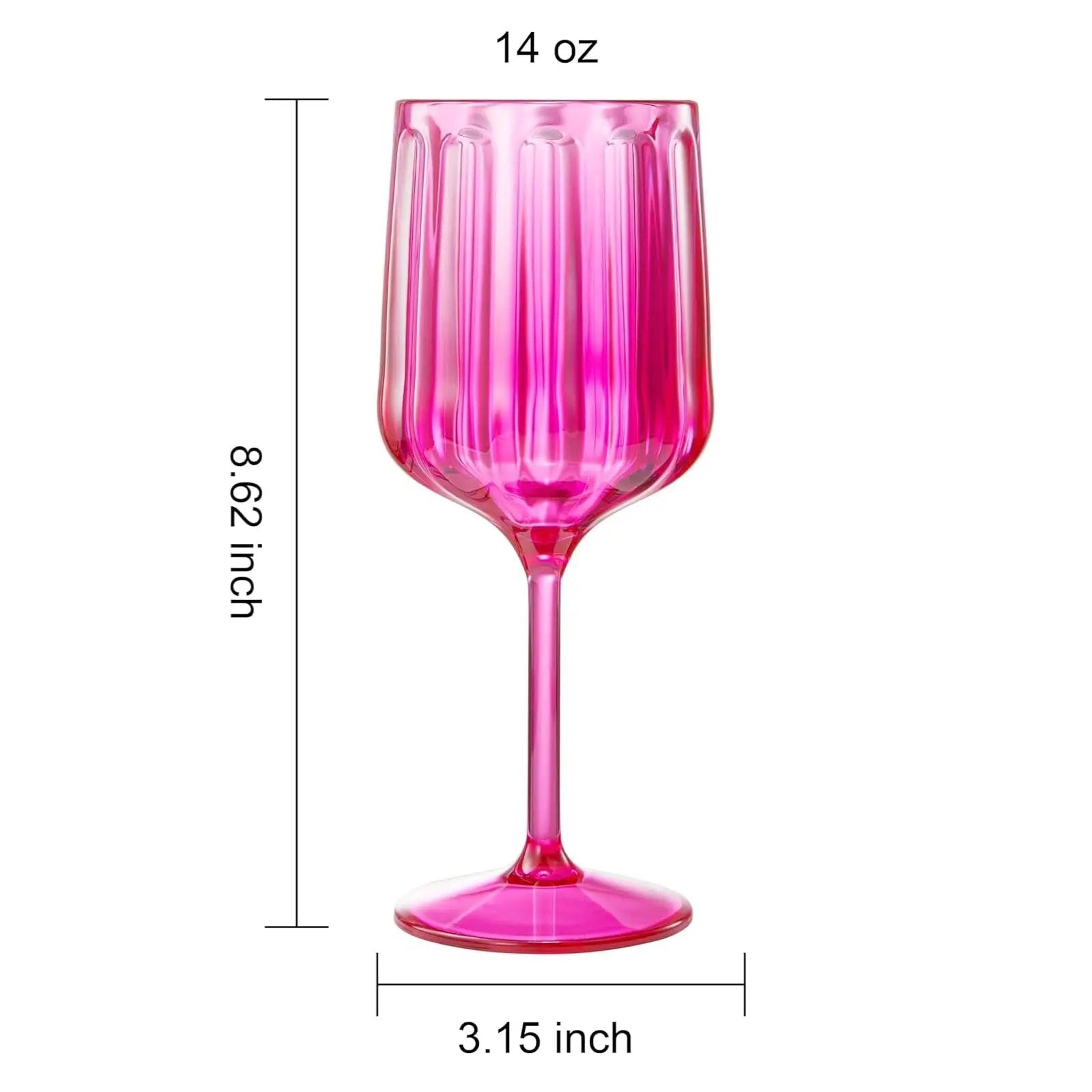 Khen Acrylic Lucia Stemmed Goblets - Set of 6 |14oz | Coral from PriceLows™