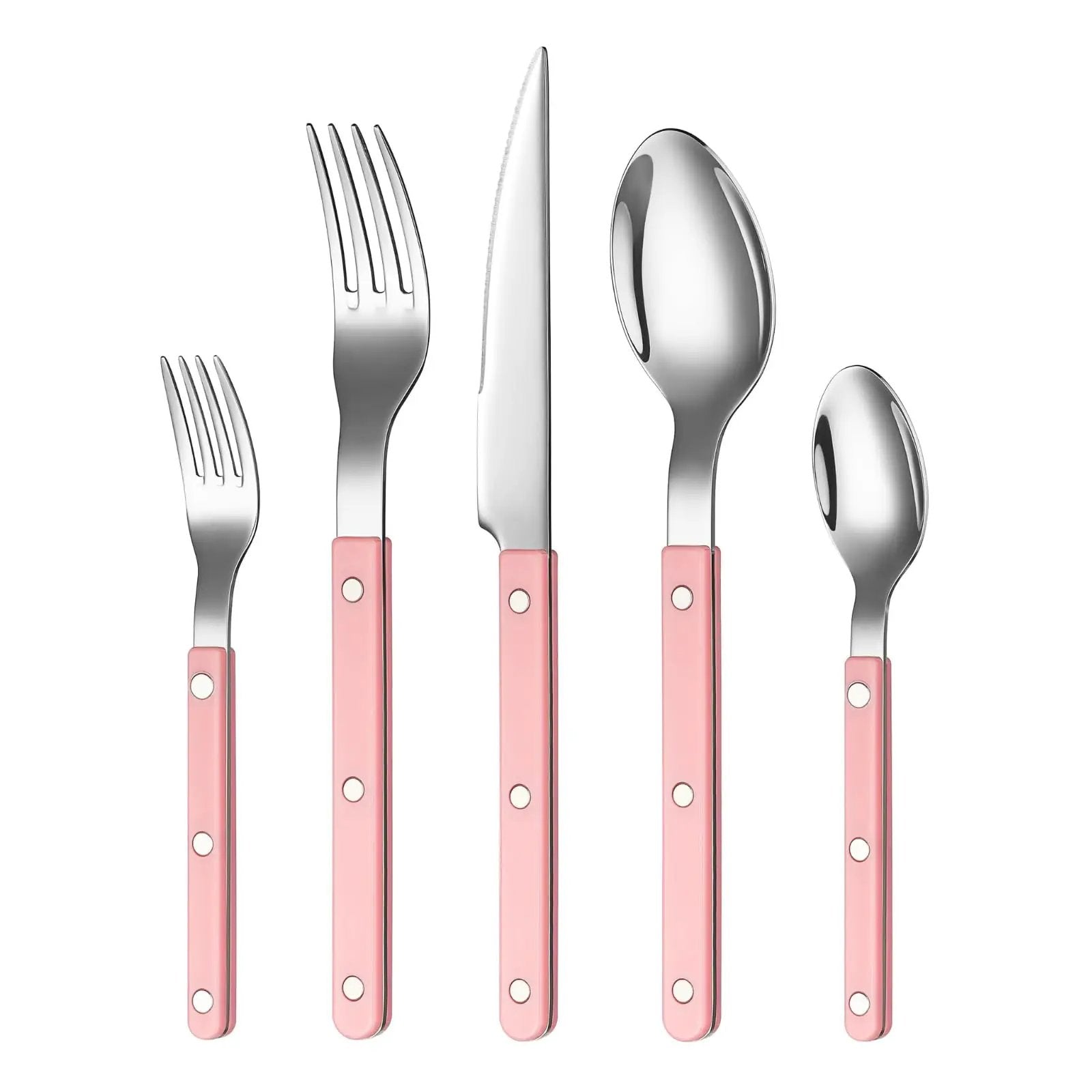 Khen Pink Cutlery Set of 20 –18/8 Stainless Steel Flatware from PriceLows™