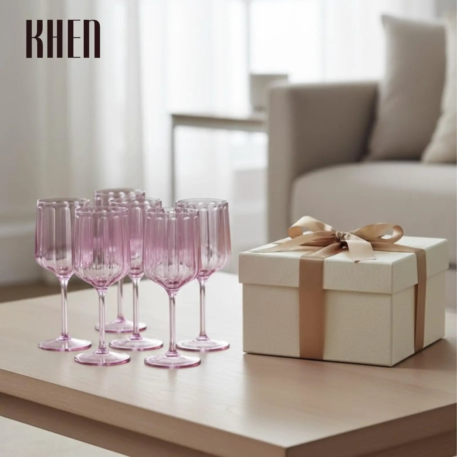 Khen Acrylic Lucia Stemmed Goblets - Set of 6 | 14oz | Lilac from PriceLows™