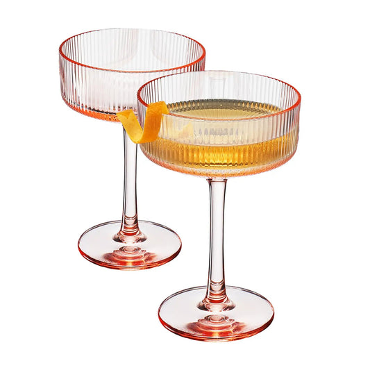 Madrid Acrylic Champagne Coupe Cocktail Glassware, Set of 2 from PriceLows™