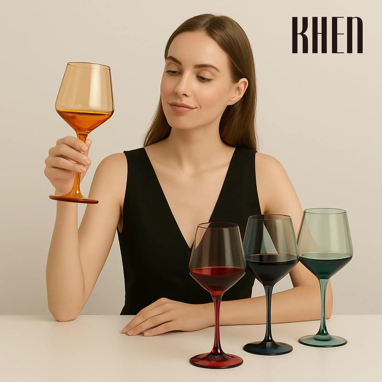 Floating Shatterproof Wine Glasses | Muted Colors | Set of 4, 16 oz from PriceLows™