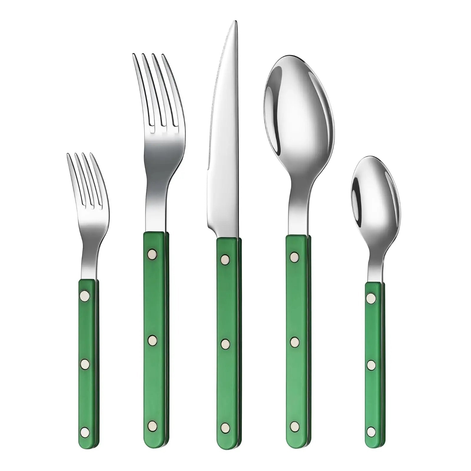 Khen Green Cutlery Set of 20 –18/8 Stainless Steel Flatware from PriceLows™