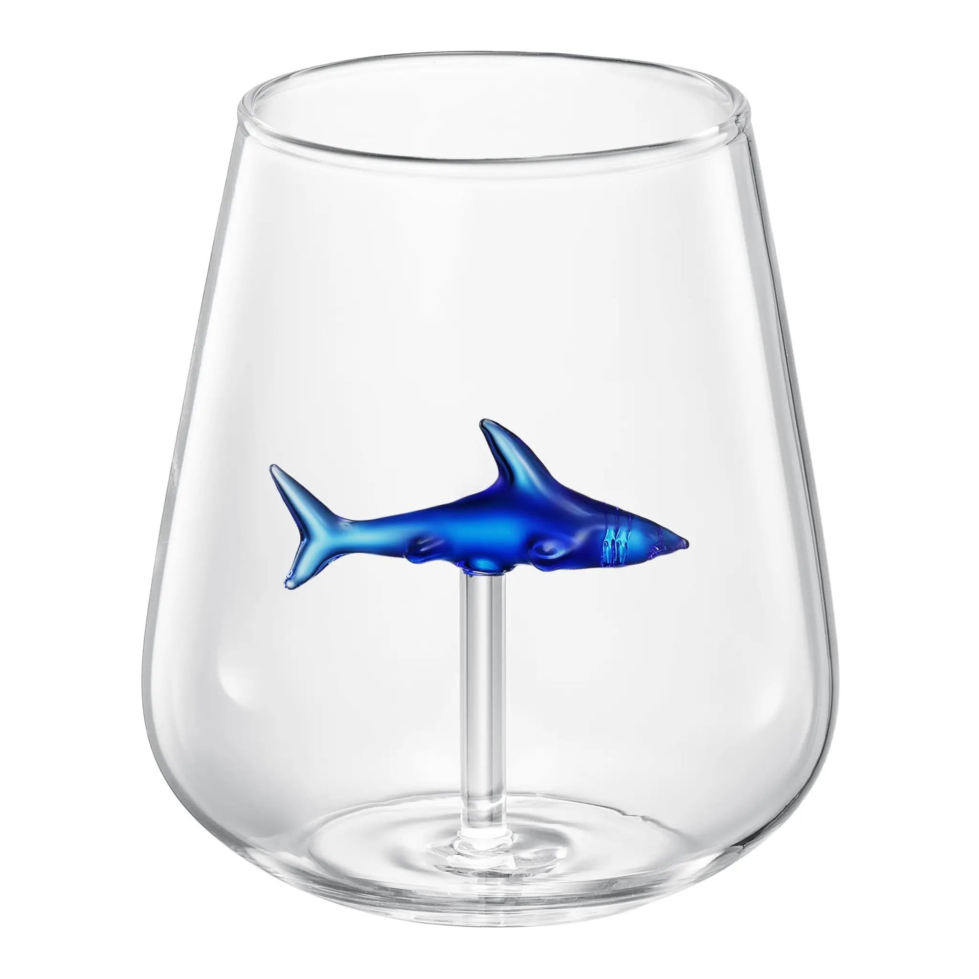Handcrafted Stemless Shark Wine Glass - Personalized Set of 2 from PriceLows™