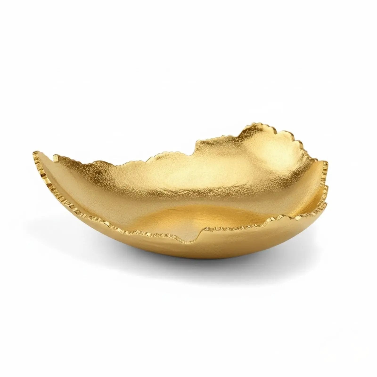 Gold Platter Bowl – Modern Aluminum Decorative Centerpiece with Textured Metallic Finish from PriceLows™