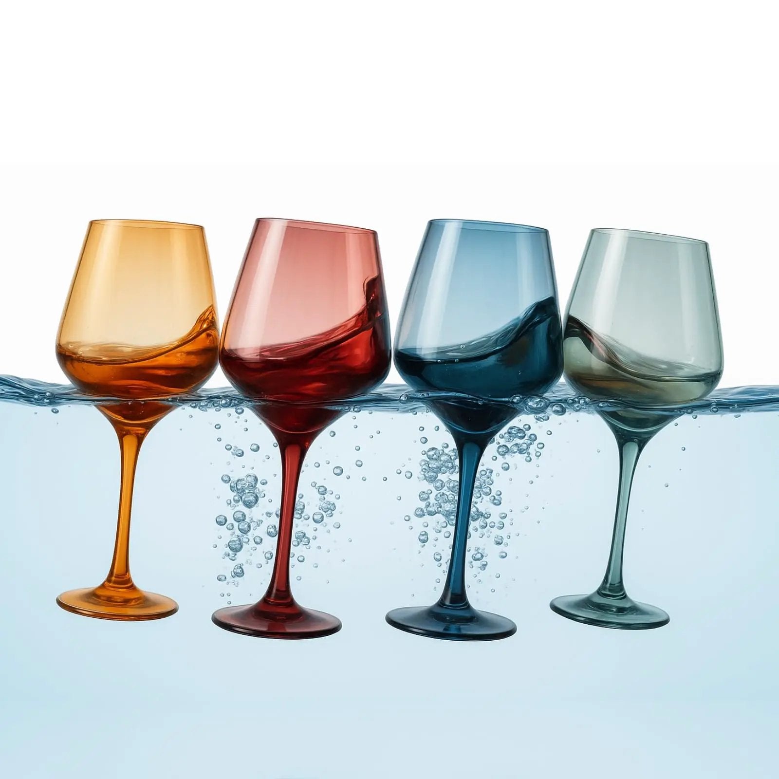 Floating Shatterproof Wine Glasses | Muted Colors | Set of 4, 16 oz from PriceLows™