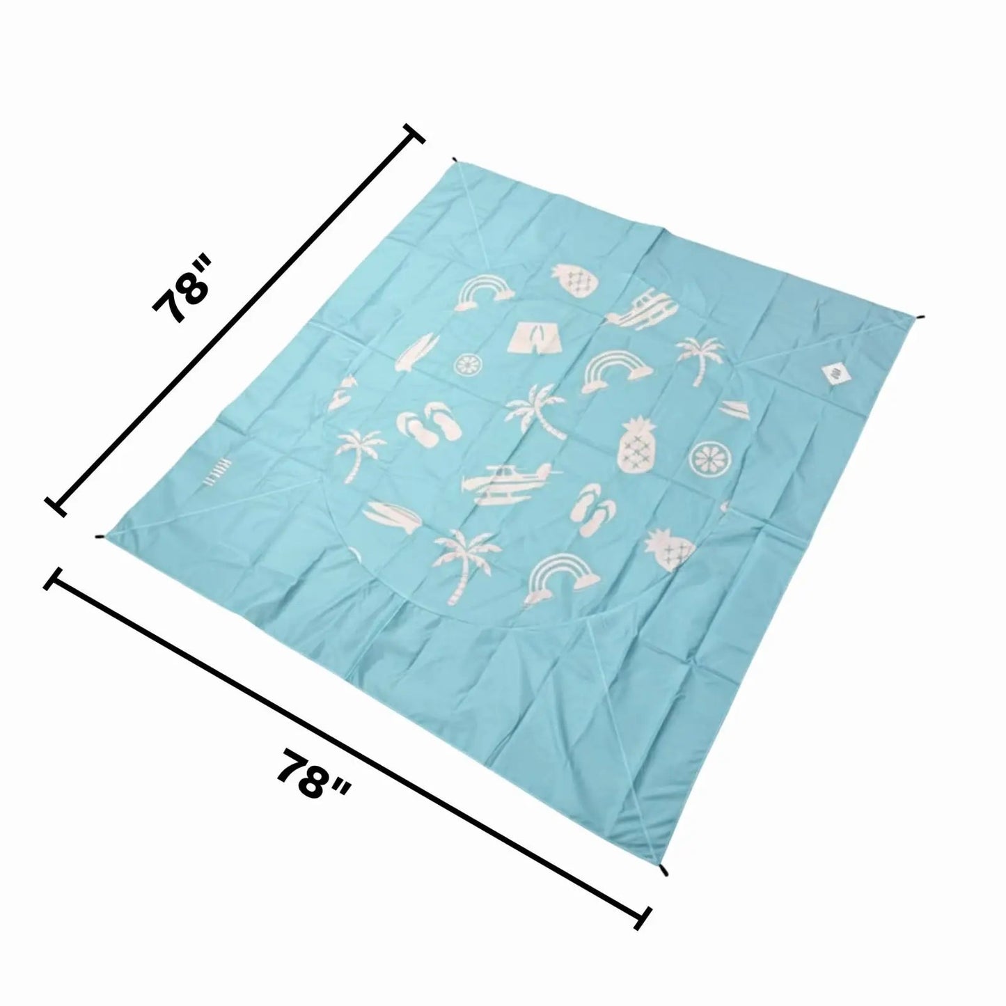 Khen Baby Beach Splash Mat Blue, 1 Piece, 78.74 x in Waterproof Polyester Portable Foldable from PriceLows™