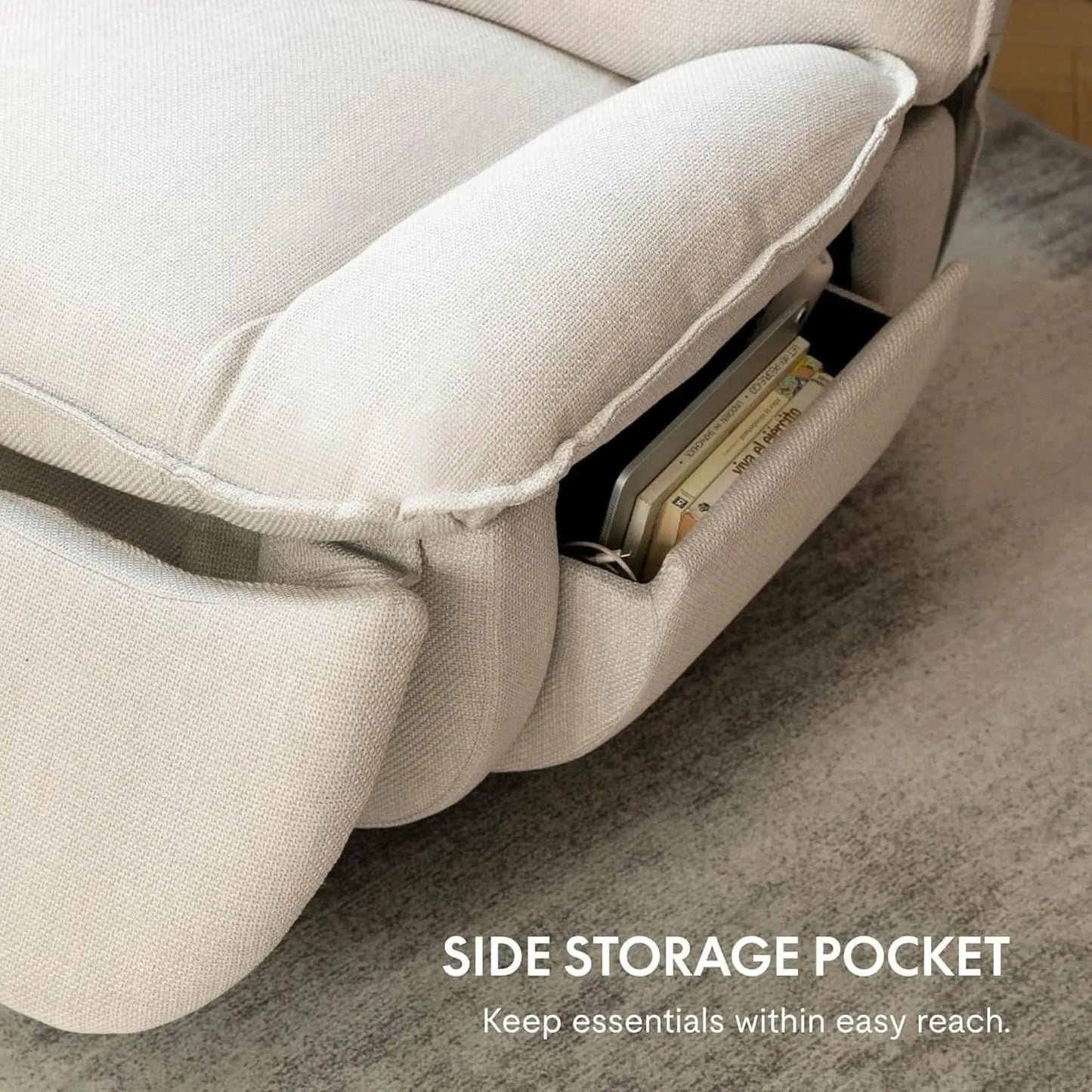 White Three Sixty Degree Swivel Rocker Recliner Chair from PriceLows™