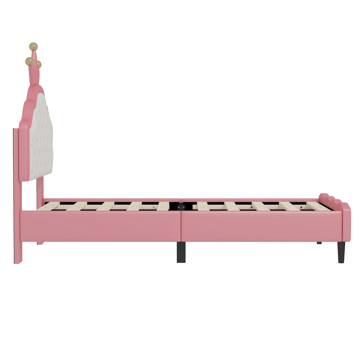 Crown Princess Bed | Tufted Headboard | Fantasy Crown Design | Sturdy Plywood Frame