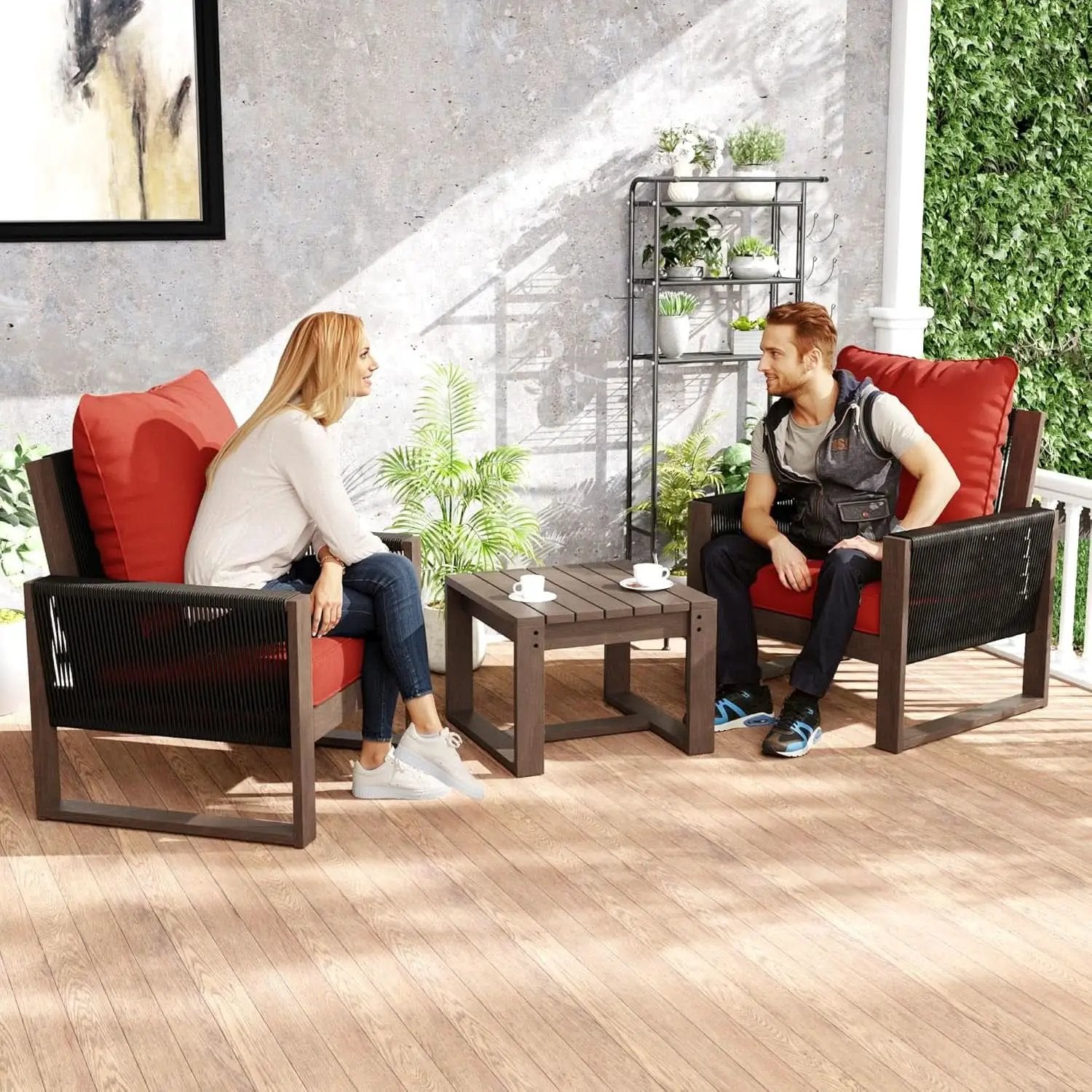Outdoor 3 Piece Patio Furniture Set with Cushions from PriceLows™