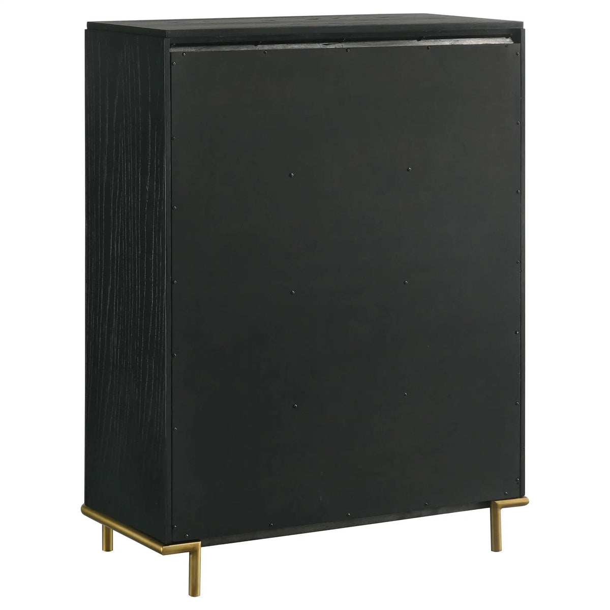 Arini 5-drawer Bedroom Chest | 38 x 18 x 50.25 in | Metal & Veneer | Black