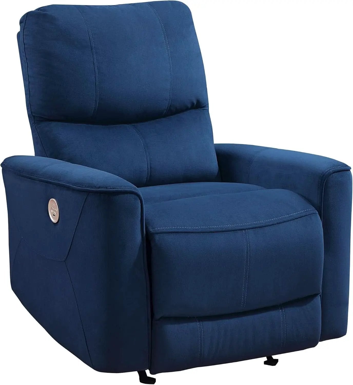Navy Velvet Power Recliner Chair for Living Room Theater from PriceLows™