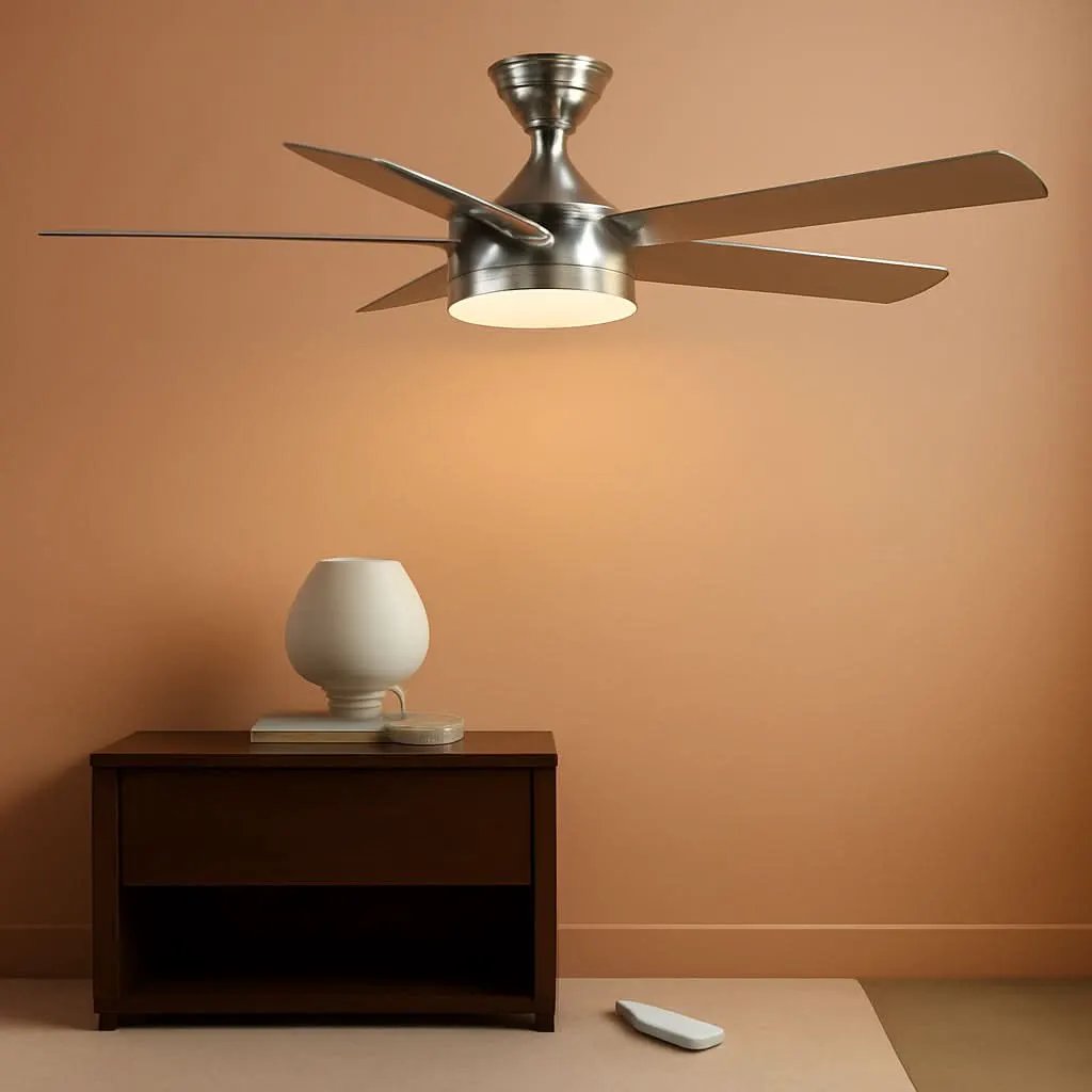 52 Inch Brushed Nickel Ceiling Fan With Remote Control from PriceLows™