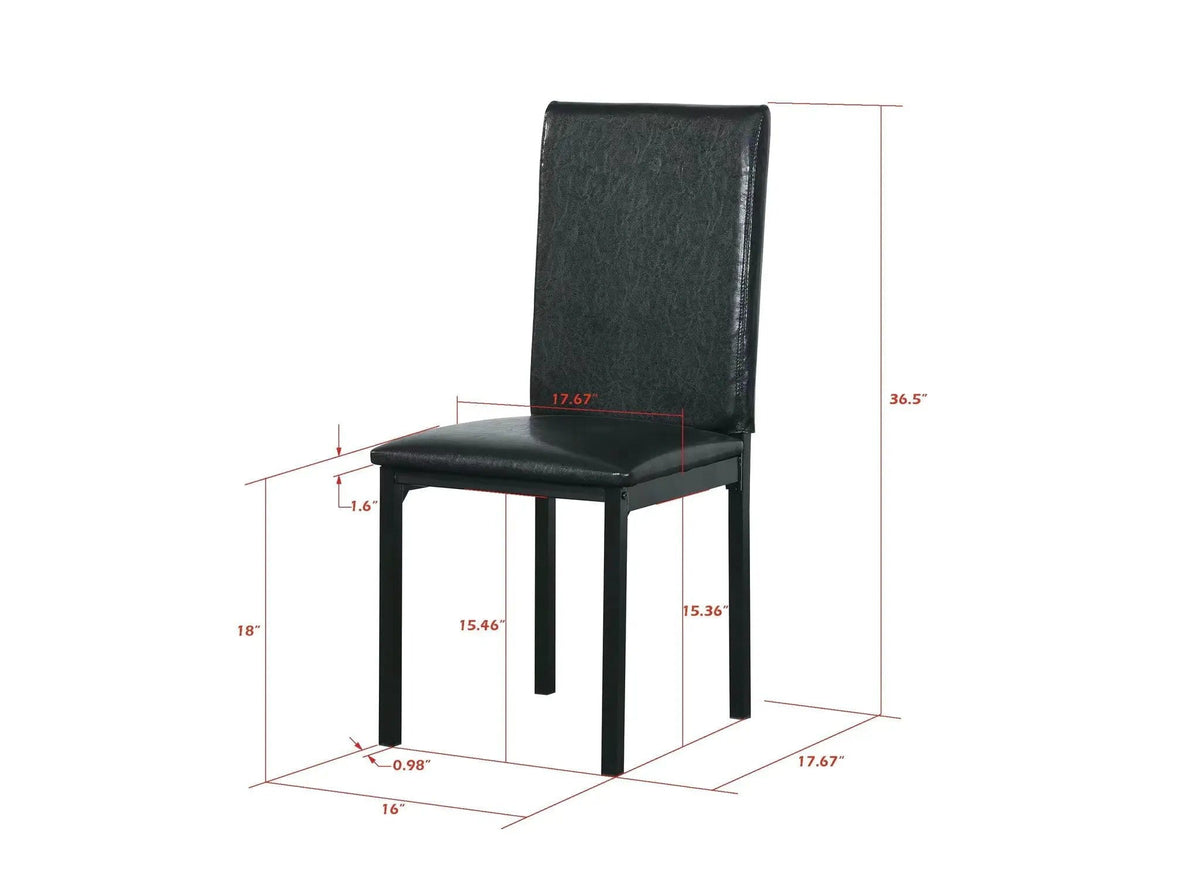 Metal Frame Dining Seats (Set of 4) - | Chair Set | Metal | Black