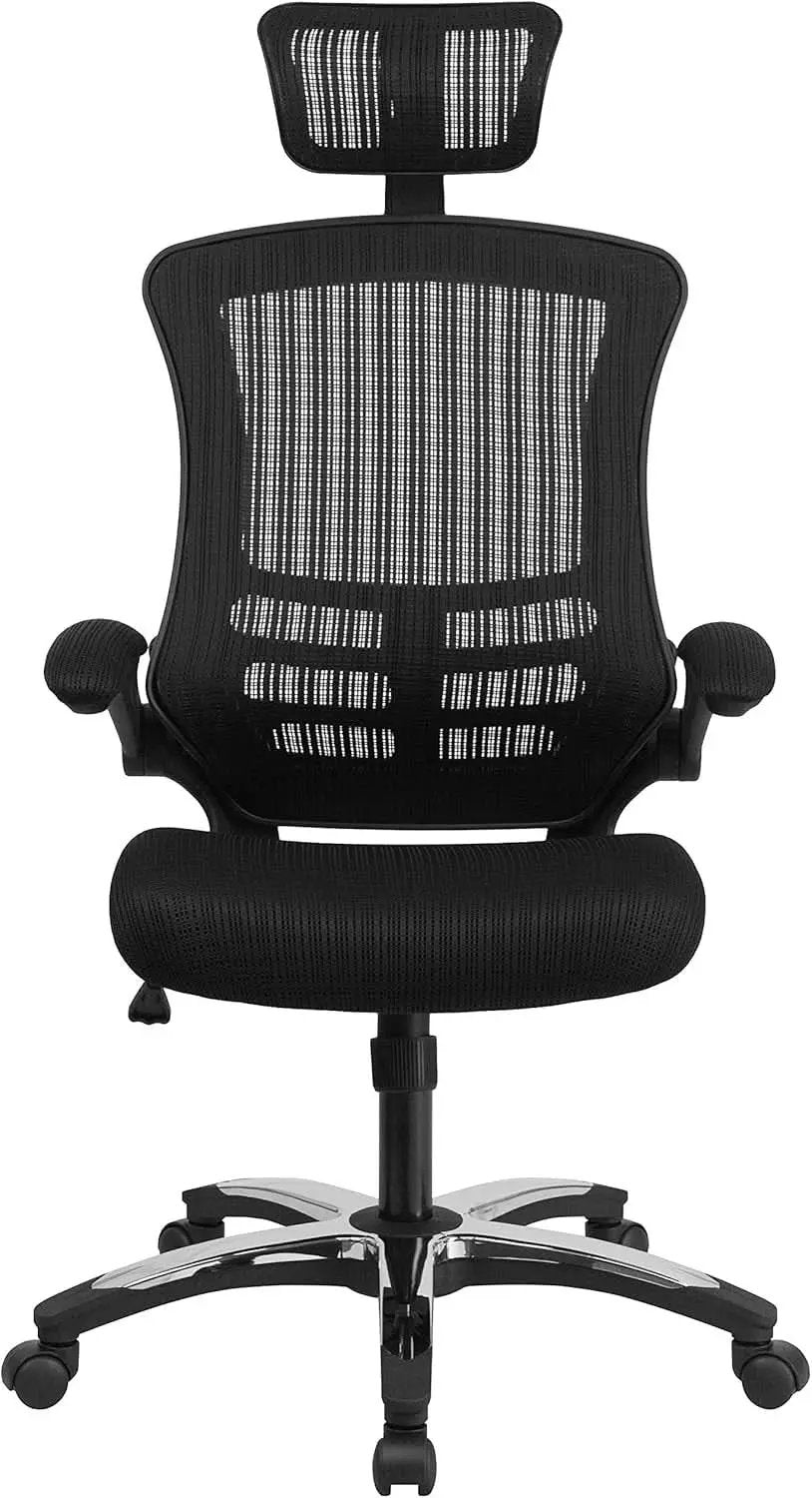 High Back Swivel Office Chair With Lumbar Support Black from PriceLows™