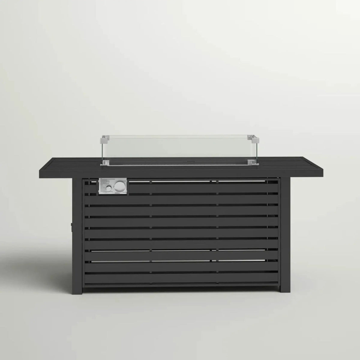 Propane Fire Pit Table | Black | Lid And Polyester Cover | Lava Rocks