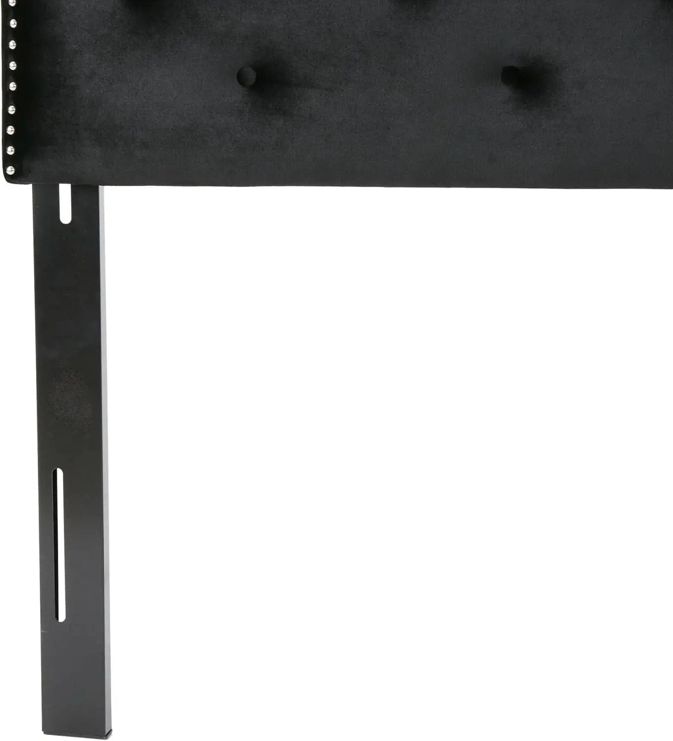Contemporary Black Velvet Headboard with Button Tufted Design from PriceLows™