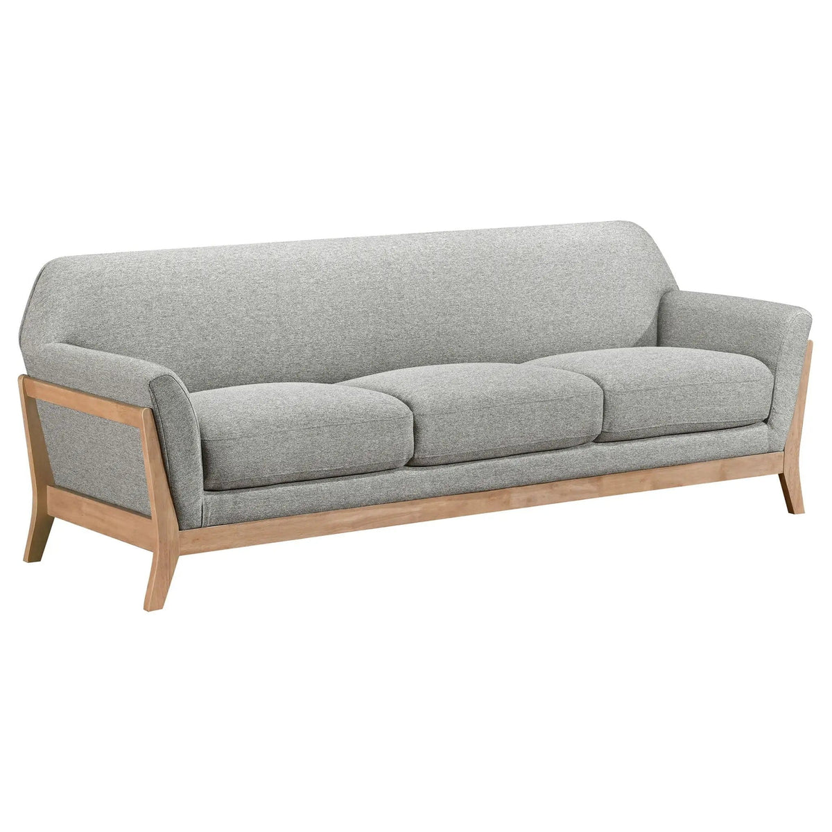 Vaughn 2-piece Fabric Upholstered Flared Arm Sofa Set | 2-Piece Set | Rubberwood & Polyester | Grey