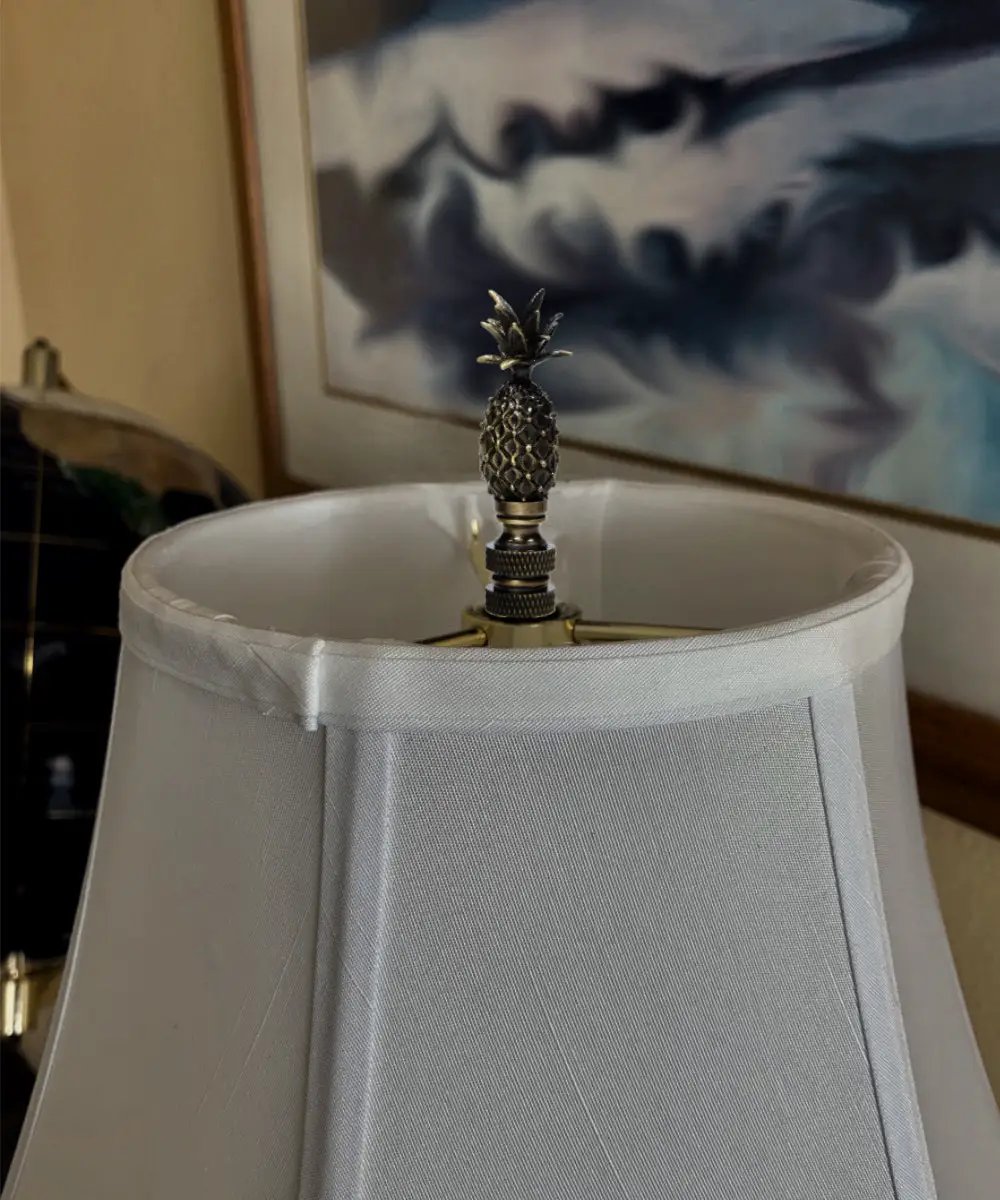 Tall Pineapple Lamp Finial | Antique Brass | Quarter Inch Thread | 2.5 Inch