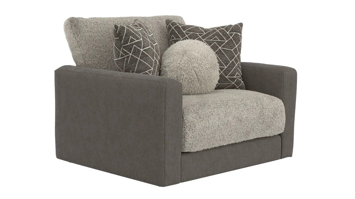 Reddington Chair 1/2 | 54 x 49 x 37 in | Velvet & Fabric | Umber / Fawn