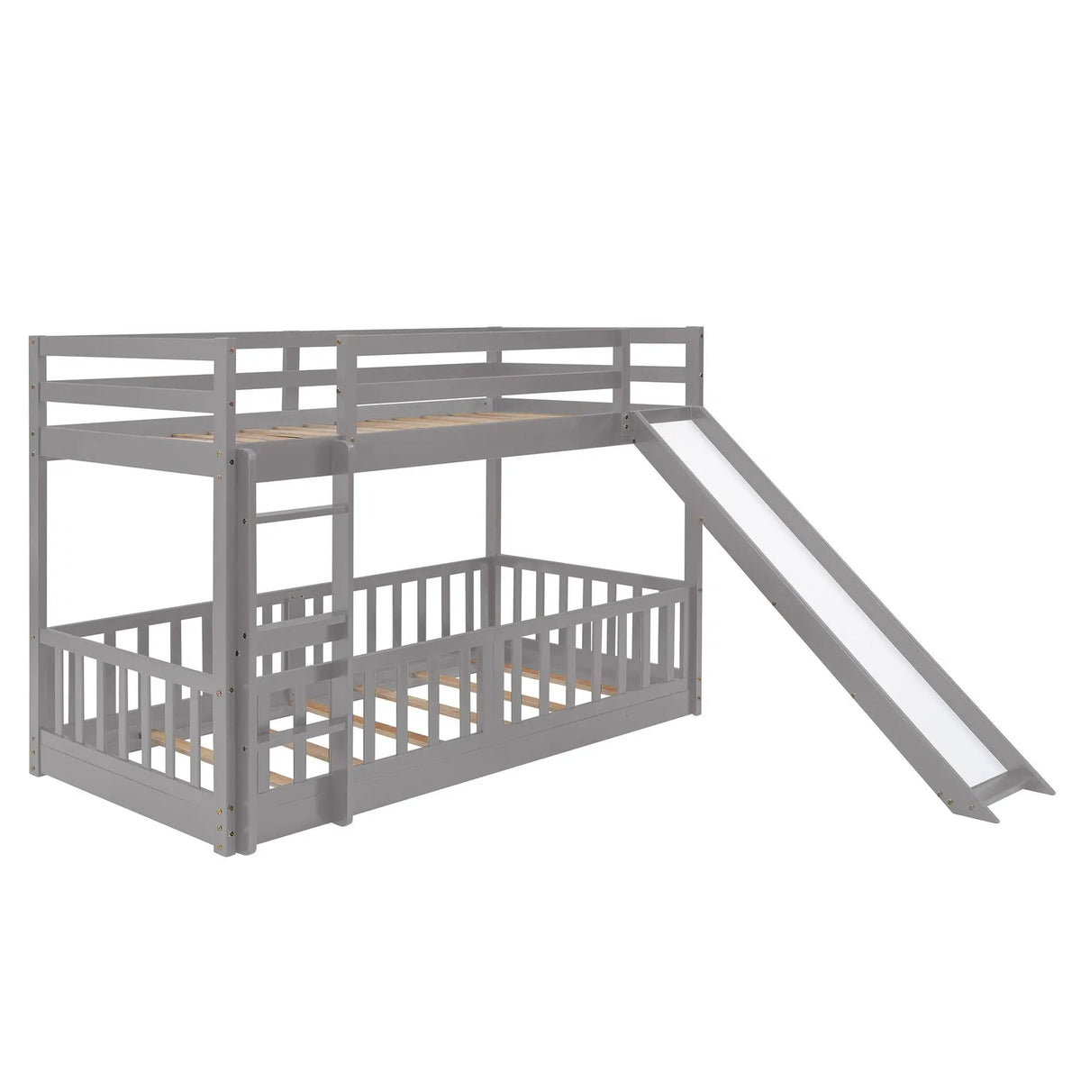 Functional Bunk Bed | Convertible Ladder And Slide | Space-Saving Design | Over Bunk Style