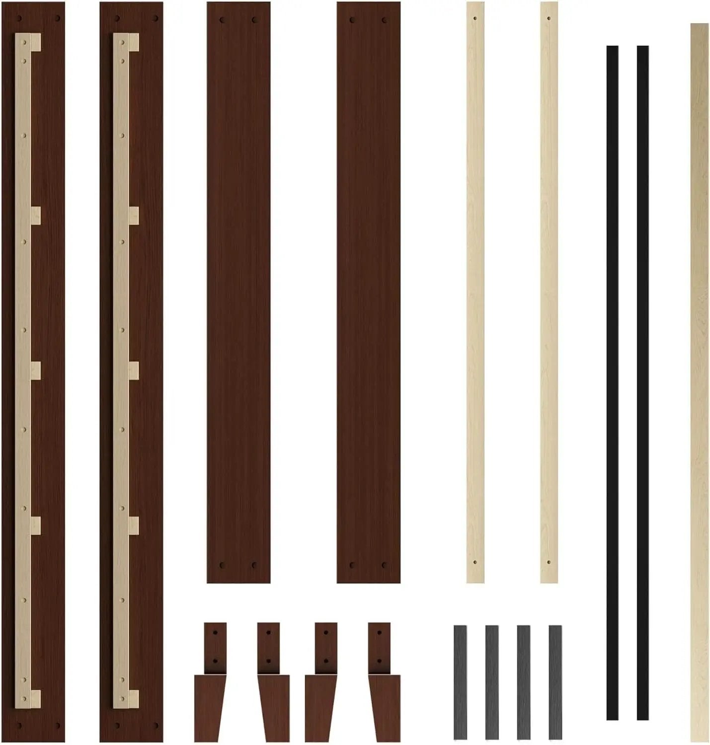 Queen Platform Bed Frame Dark Walnut Underbed Storage from PriceLows™