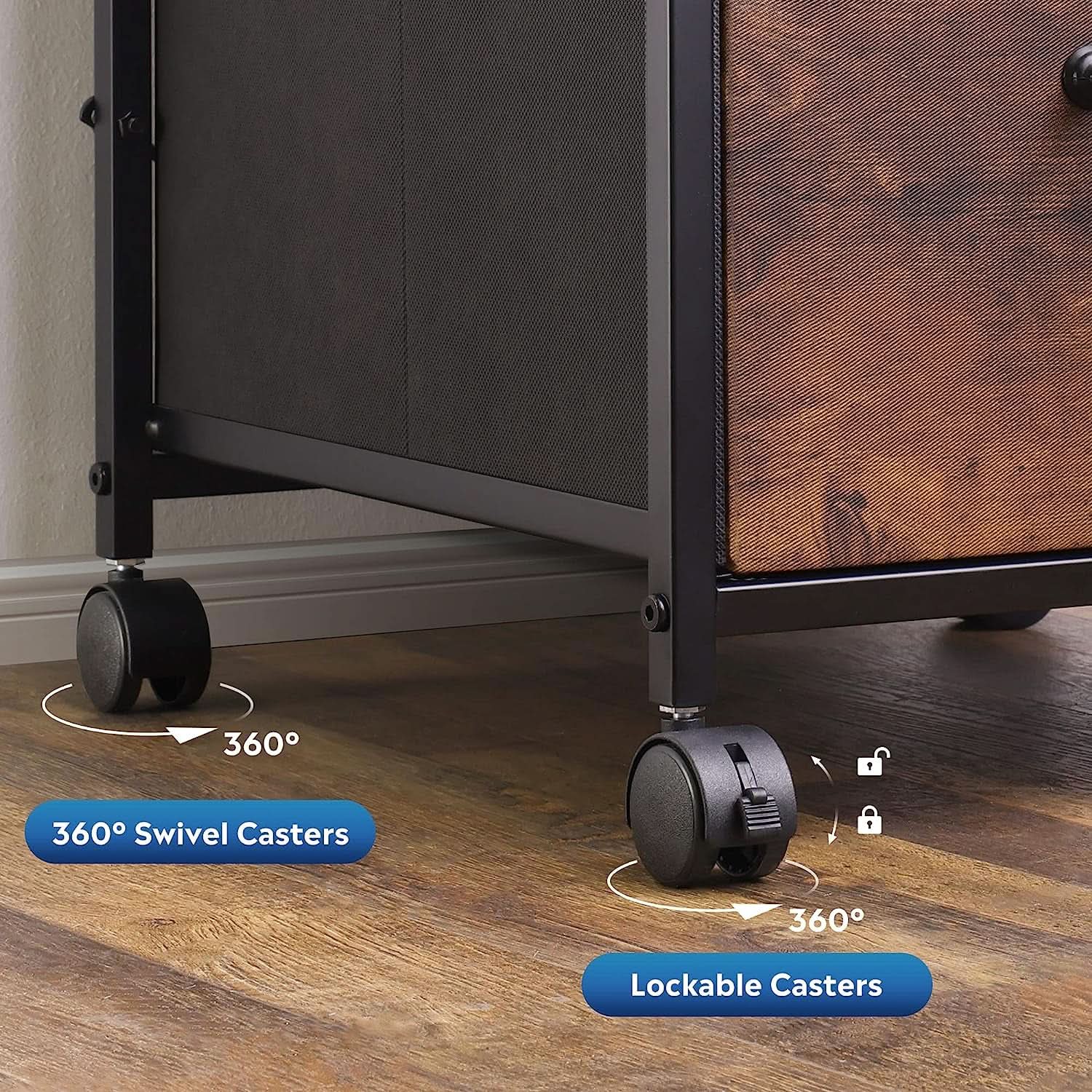 Rolling File Cabinet 3 Drawer In Rustic Brown Office Furniture from PriceLows™