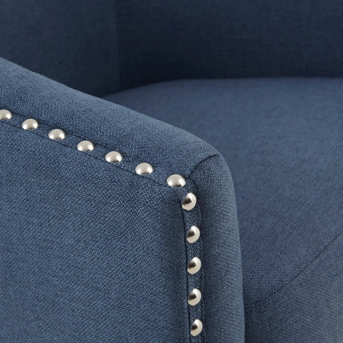 Swivel Chair With 360 Degree Rotation | Silver Nailhead Accents | Metal Base | High-Density Foam Cushion