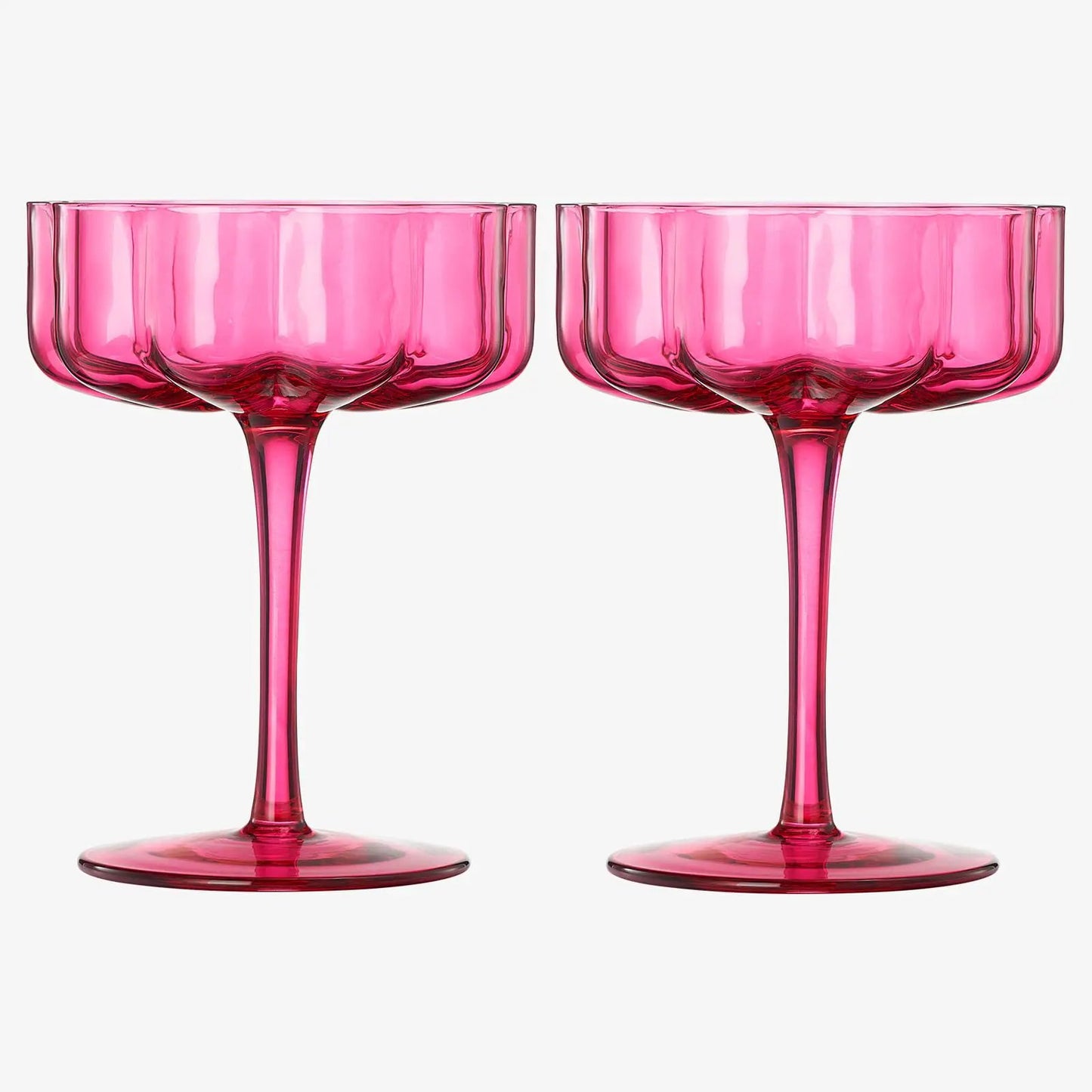Flower Vintage Wavy Glass Coupes Martini, Champagne & Cocktail Coupes - Set of 2 from PriceLows™