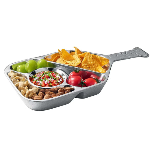 Silver Pickleball Serving Dish 13.7 Inch – Modern Decorative Tray with Heavy | Serving Platter | Home Decor | Gift Ready
