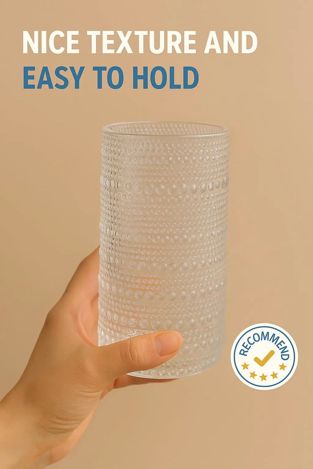Khen Hobnail Drinking Glasses with Straws | Clear Colors | Set of 12 from PriceLows™