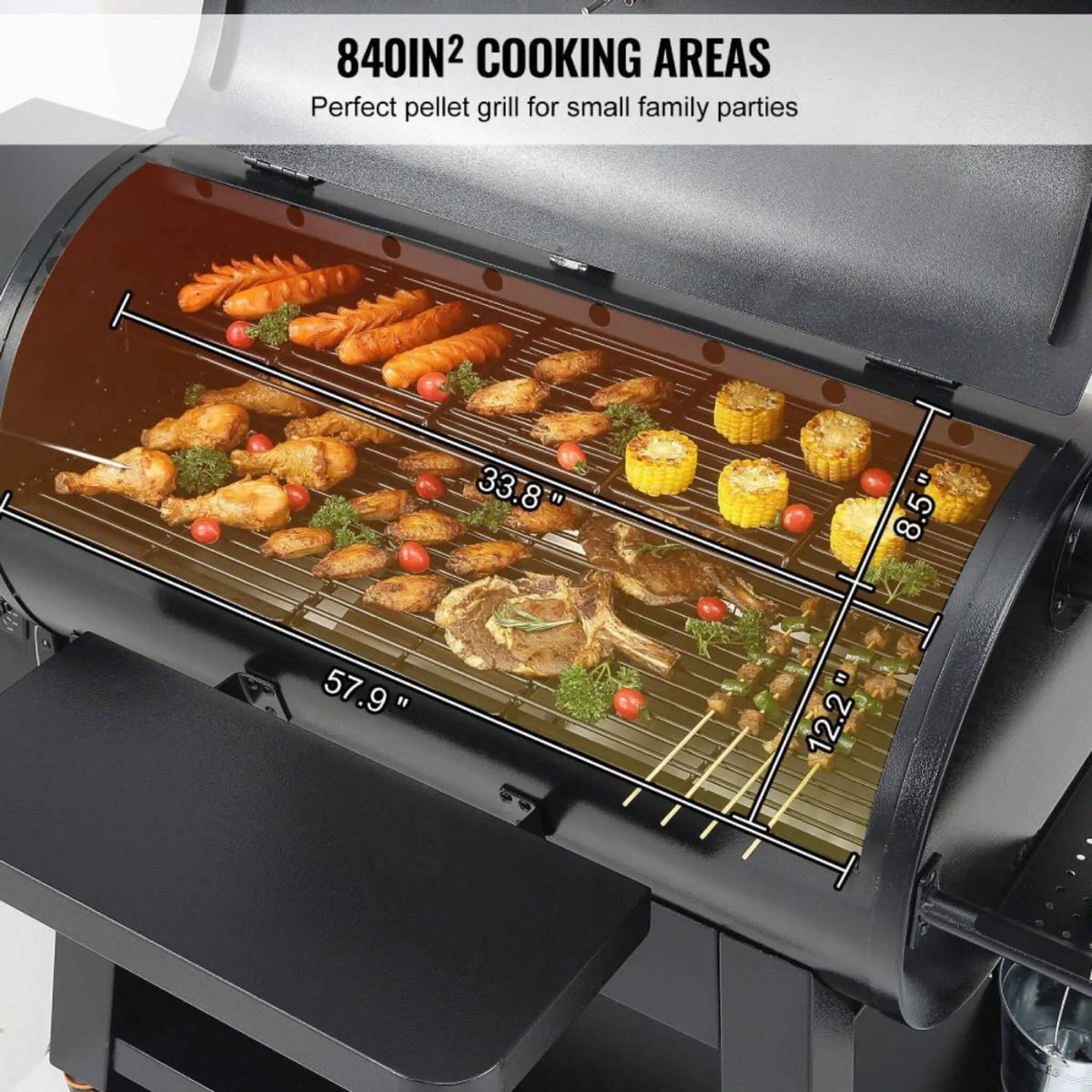 62-Inch Heavy-Duty Portable Wood Pellet BBQ Grill With Cart | 62 Inch | Wood | Outdoor Grill