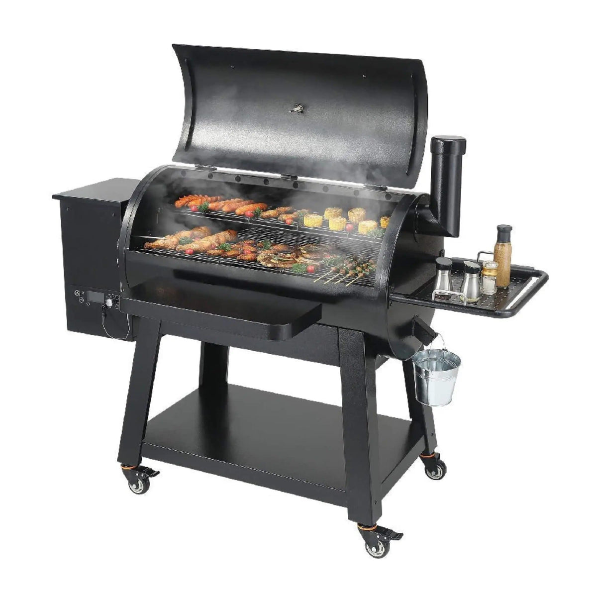 62-Inch Heavy-Duty Portable Wood Pellet BBQ Grill With Cart | 62 Inch | Wood | Outdoor Grill