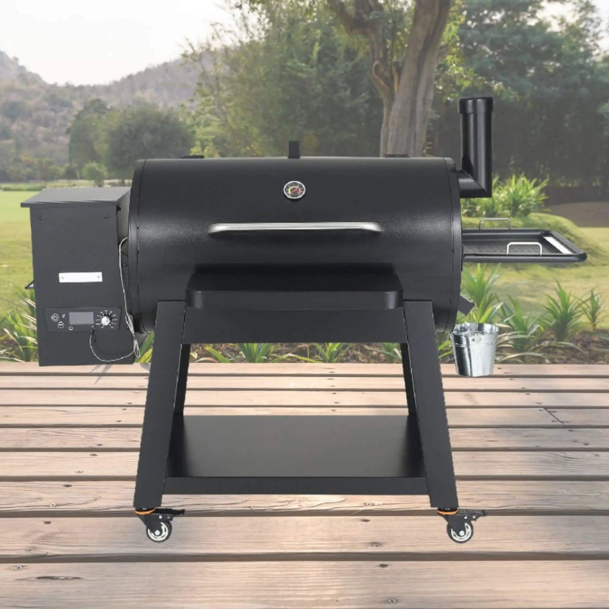 62-Inch Heavy-Duty Portable Wood Pellet BBQ Grill With Cart | 62 Inch | Wood | Outdoor Grill