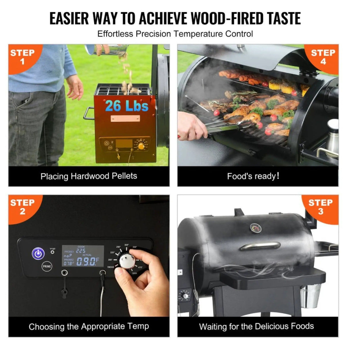 62-Inch Heavy-Duty Portable Wood Pellet BBQ Grill With Cart | 62 Inch | Wood | Outdoor Grill