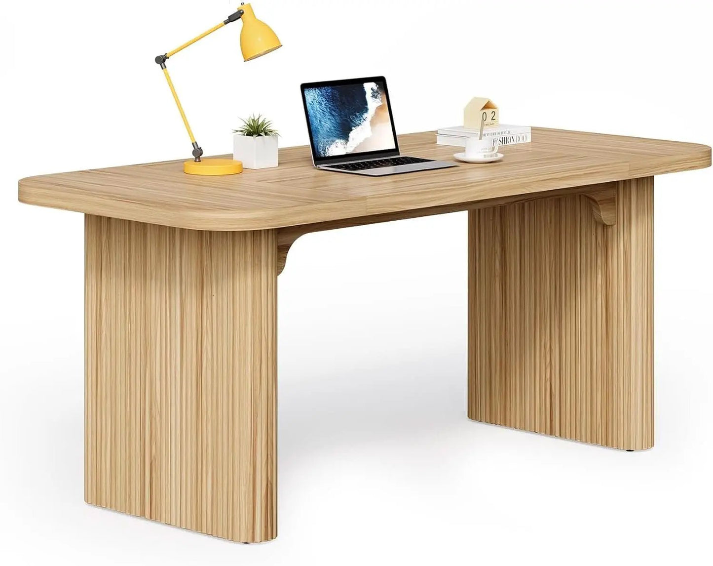 62 Inch Home Office Computer Desk Textured Double Base from PriceLows™