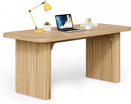 62 Inch Home Office Computer Desk Textured Double Base from PriceLows™