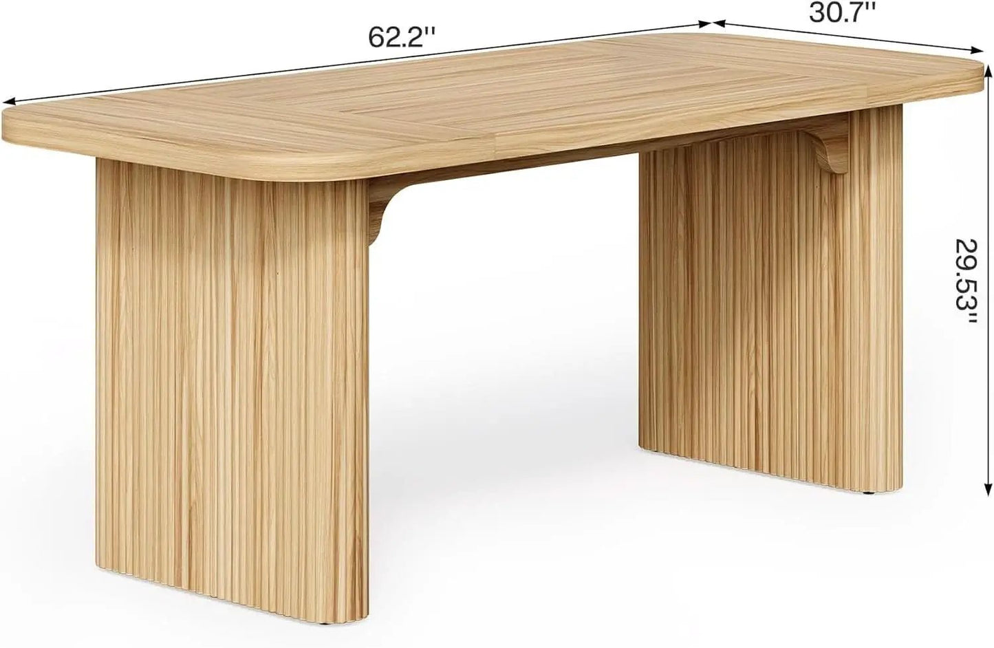 62 Inch Home Office Computer Desk Textured Double Base from PriceLows™