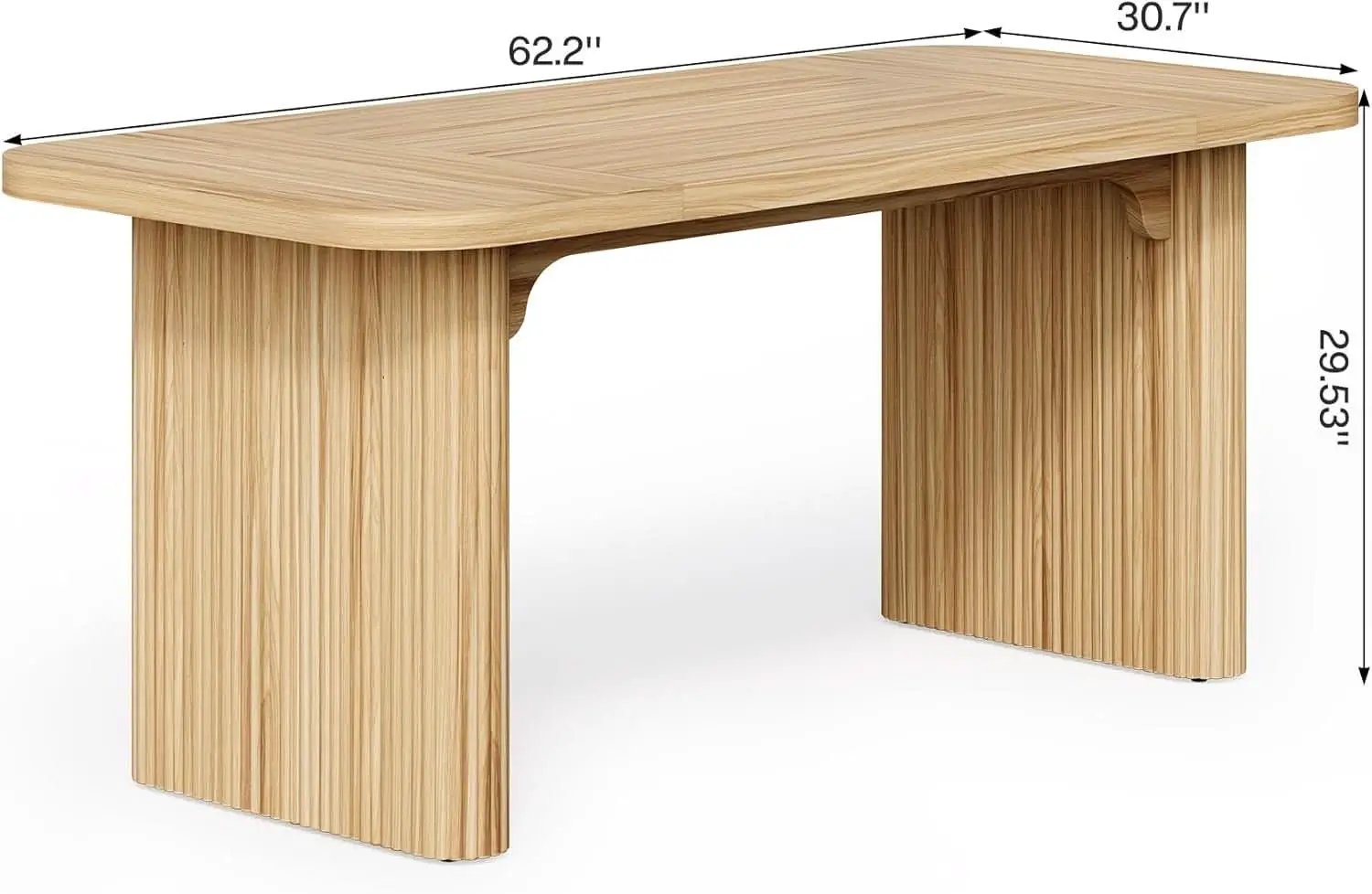 62 Inch Home Office Computer Desk Textured Double Base from PriceLows™